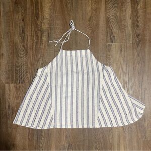 CLUB MONACO White Striped Halter Top Neck‎ Tie - Size Medium